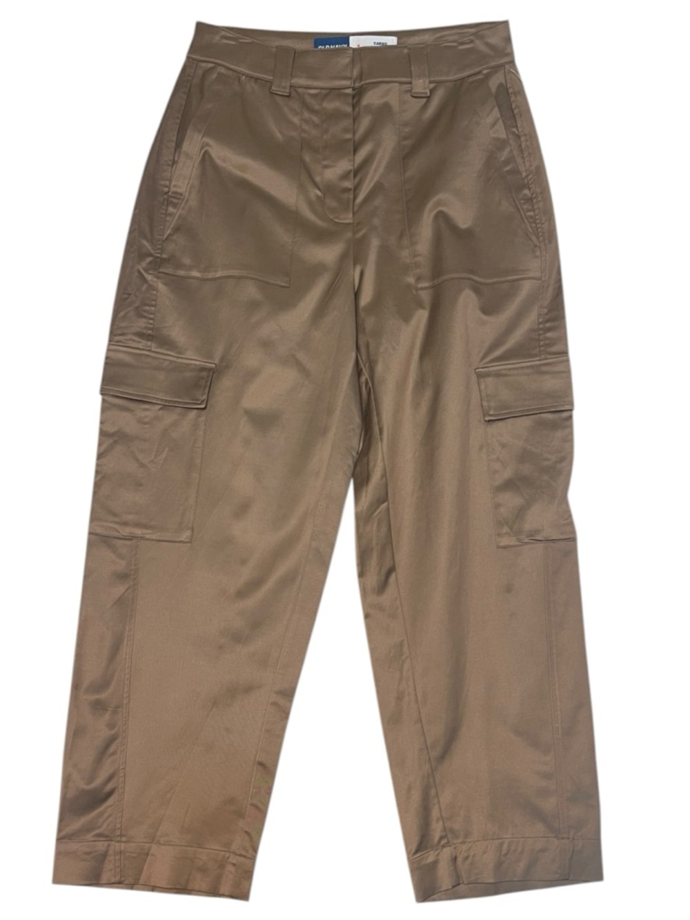 NWT Old Navy Extra High Waisted Satin Cargo Barrel Wide Leg‎ Pants Women's 4